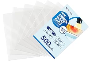 Metronic Shrink Wrap Bags 4x6 Inches 500Pcs, Clear PVC Heat Shrink Wrap Bags for Packagaing Soap,Bath Bombs,Makeup, Candles,Small Gifts,Jars,Homemade DIY