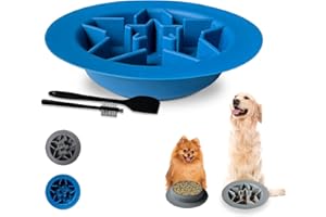 XUEPETT Reversible Dog Slow Feeder Bowl Lick Mat, Prevents Gulping Reduces Anxiety for Dogs and Cats, Lick Pad with Suction Cups