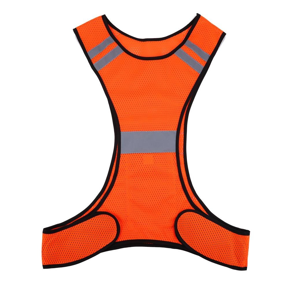 Nimoa Reflective Vest, High Visibility Reflective Safety Vest Night Running Security Clothing Adjustable Waist (Orange)