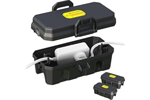 AISVAN 2 Packs Outdoor Electrical Box,Waterproof IP54 Outdoor Outlet Covers Weatherproof Extension Cord Covers Protect Outlet, Plug,Socket,Timer,Power Strip,Surge Holiday Light (Black) (Black)