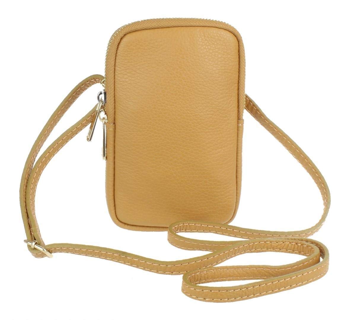Girly Handbags Womens Genuine Leather Crossbody Phone Bag Mini Purse Small Light Tan