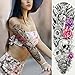 Fake Lion Sleeve Tattoos Stickers, Full Arm Animal Temporary Tattoos Sleeves for Adult Kids Women Makeup, 12-Sheet