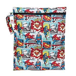 Bumkins Waterproof Wet Bag, Washable, Reusable for Travel, Beach, Pool, Stroller, Diapers, Dirty Gym Clothes, Wet…