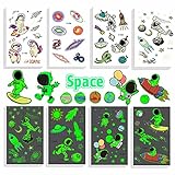 Jatidne Luminous Space Temporary Tattoos for Kids Glow In The Dark Solar System 