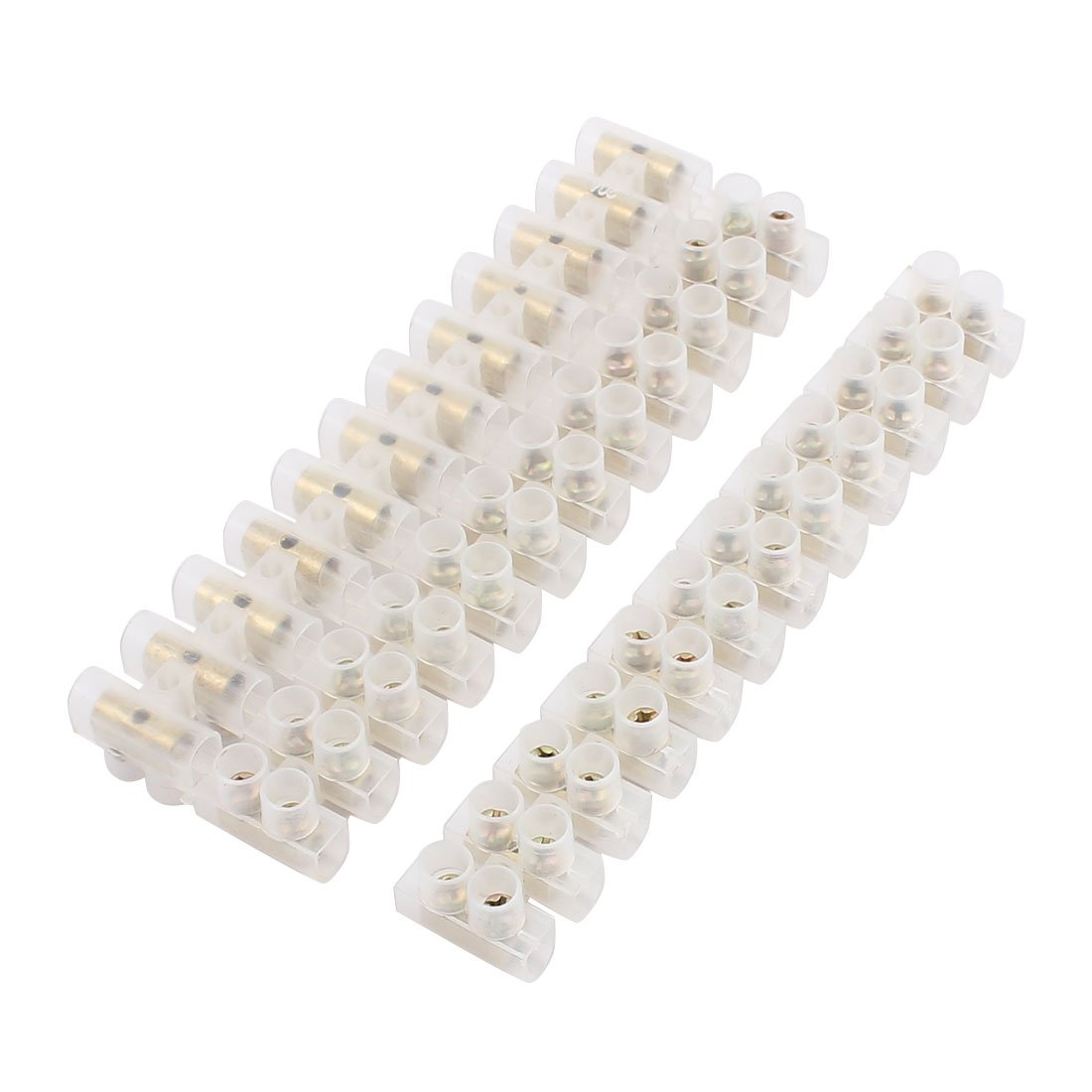 sourcingmap 3Pcs 380V 20A 14mm2 Cable 2 Row 12 Ports Barrier Terminal Block Connector Strip