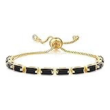 KissYan Tennis Bracelet for Women, 14K Gold Plated