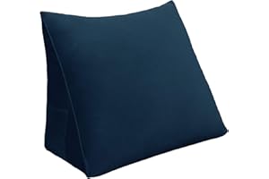 homecozy Wedge Headboard Pillow Dorm Room Reading Pillow Back Support for Sitting Up in Bed Bolster Lumbar Cushion Body Positioning Bedrest (Navy Blue, 24x8x20 in)
