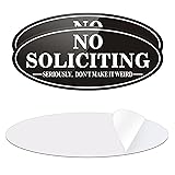 No Soliciting Sign, (2 Pack) Self-Adhesive 7 x 3