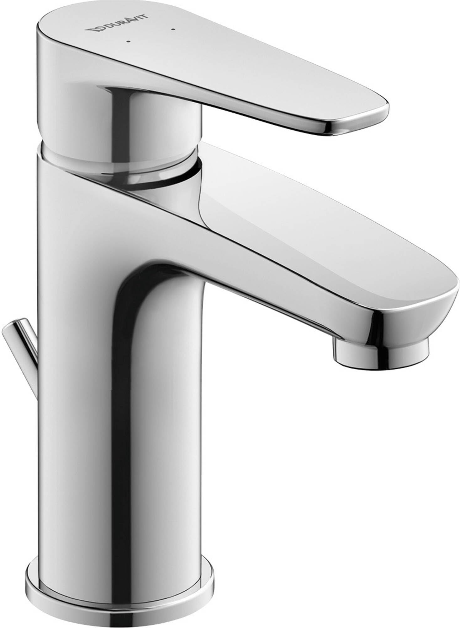 Duravit B.1 Small Basin Mixer Tap (Spout Height 96 mm), Bathroom Tap with Pop-Up Waste Fitting, Ceramic Cartridge, Chrome
