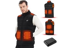 Rasfalo Heated Vest for Men Women with 10000mAh Battery Pack,Filling 90% Down,8 Heating Zones,Rechargeable Heating Vest