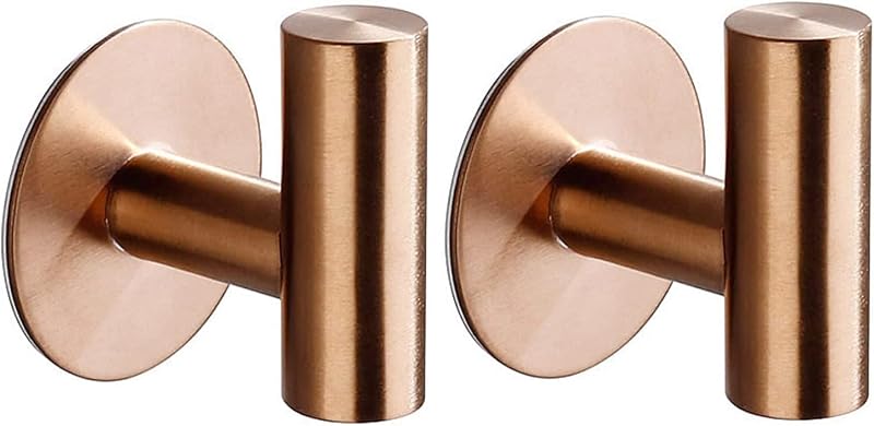 YUET 2 Pcs Bathroom Towel Hook Adhesive Rose Gold SUS 304 Stainless Steel
