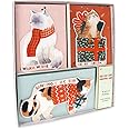 UWP Luxe Gold Foil Cats DieCut Christmas Cards Boxed Set