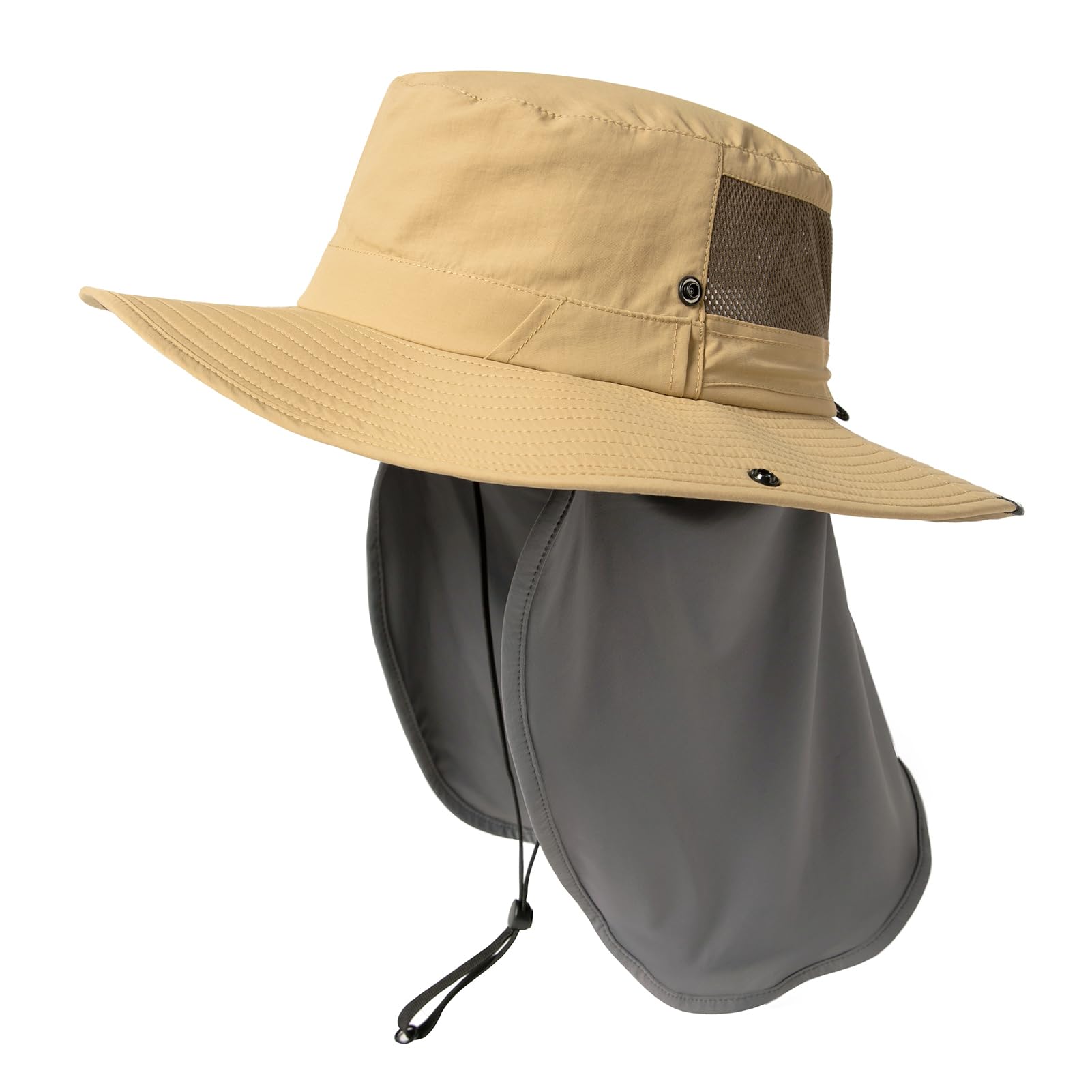Photo 1 of ***(heavily used/ minor damage)***TOP-EX L/XL/XXL UPF 50 Mens Sun Hat with Cooling Neck Flap Sunglass Lock Wide Brim Fishing Safari Hats Outdoor Summer Hat Waterproof Packable Khaki XL/XXL