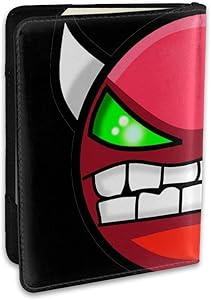 Geometry Dash Fashion Leather Passport Holder Cover Case Travel Wallet 6.5 In