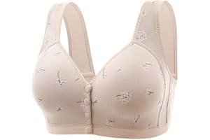 SAFUNY Women's Daisy Bra, Sports Push Up Bras for Women No Underwire High Support Front Closure Charm Daisy Bras Front Snaps