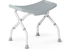 Medline Folding Shower Chair Without Back, Bath Chair Supports up to 250lbs.