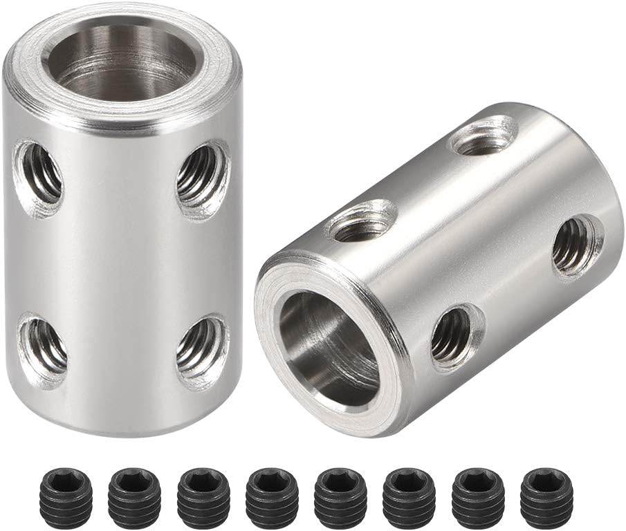 sourcing map 8mm to 8mm Bore Rigid Coupling Set Screw L22XD14 Stainless Steel,Shaft Coupler Connector for 3D Printers