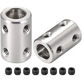 uxcell 8mm to 8mm Bore Rigid Coupling Set Screw L22XD14 Stainless Steel,Shaft Coupler Connector for 3D Printers, Motor Accessories,2pcs
