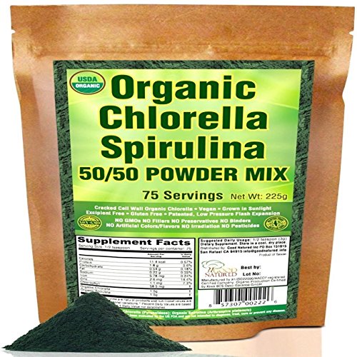 Organic Chlorella/Spirulina Powder Mix 75 Servings by Good Natured