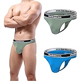 ZONBAILON Mens Sexy Low Rise Thongs G-String Men Bulge Enhancing Comfort Stretch T-Back Butt-Flaunting Male Thong Underwear