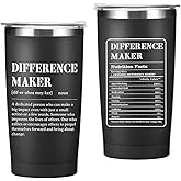 Difference Maker Gift Tumbler Thank You Gifts Water Bottle Employee Appreciation Gifts Travel Coffee Mug Stainless Steel Vacuum Insulated Thermal Cup for Teacher Supervisor Leader Birthday Christmas