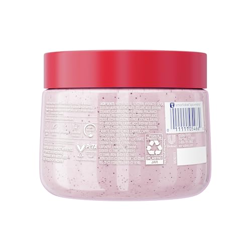 Dove Cherry & Chia Milk Body Scrub Exfoliates and Deeply Nourishes for Smooth, Radiant Skin 15 oz