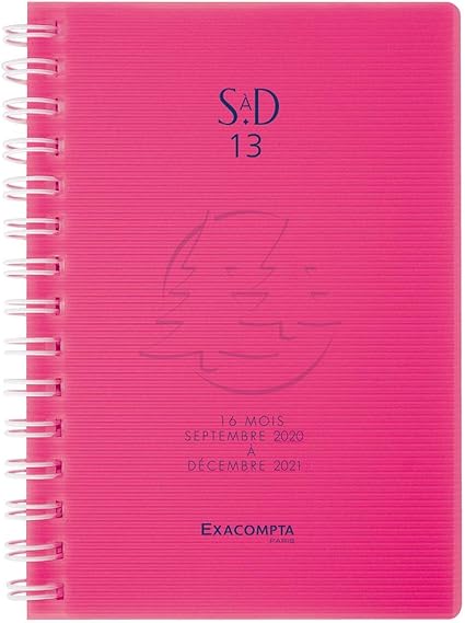 Exacompta Semainier Sad 13w Linicolor 134475e Agenda Avec Spirales Exterieures Septembre 2020 A Decembre 2021 Semaine Sur 2 Pages Verticale Couverture En Polypro Rigide 9x13 Cm Coloris Rose Fresh Amazon Fr Fournitures De Bureau