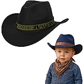 Personalized Boys Cowboy Hats for Kids Ages 2-8, Leather Hatband Toddler Cowboy Hat, Western Cowgirl Hat for Girls