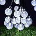 Solar String Light 8 MODES 20 ft 30-LED Globe Solar Powered Christmas Outdoor Lights Fairy Crystal Ball Waterproof Lights for Home Patio Lawn Garden Wedding Party(White)