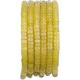 BEADIA Natural Lemo Jade Spacer Beads Caps Loose Semi Gemstone for Beading Jewelry Making 4mmx2mm 38cm