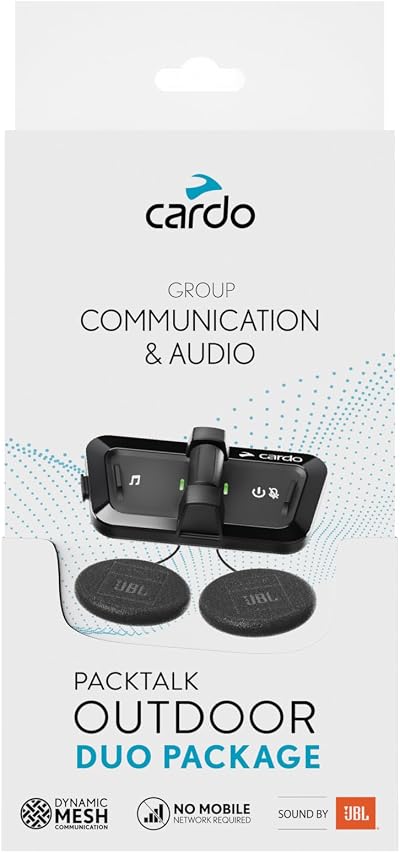 Cardo PACKTALK OUTDOOR DUO PACK BLACK Bluetooth Motorcycle Intercom System