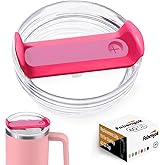 40 OZ Tumbler Lid Replacement Fit for Stanley Cup, 1 Pack Replacement Lids, Spill Proof Tumbler Covers for Stanley Cup Accessories (Clear - Hot Pink)