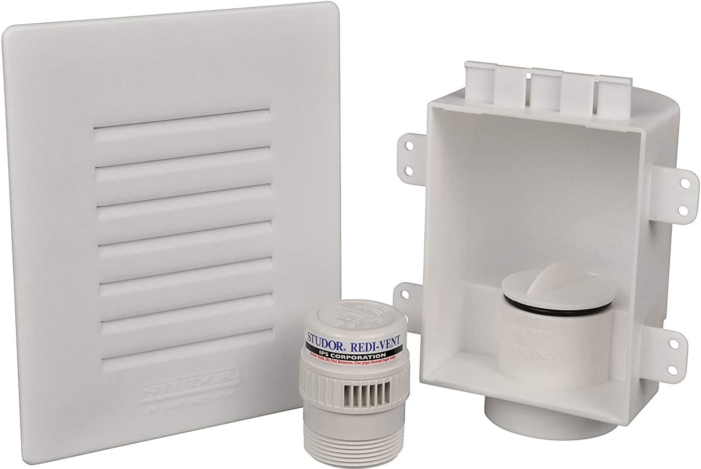 Registers, Grilles & Vents - Studor 20381 Redi-Vent Air Admittance Valve with Recessed Box and Grill, White