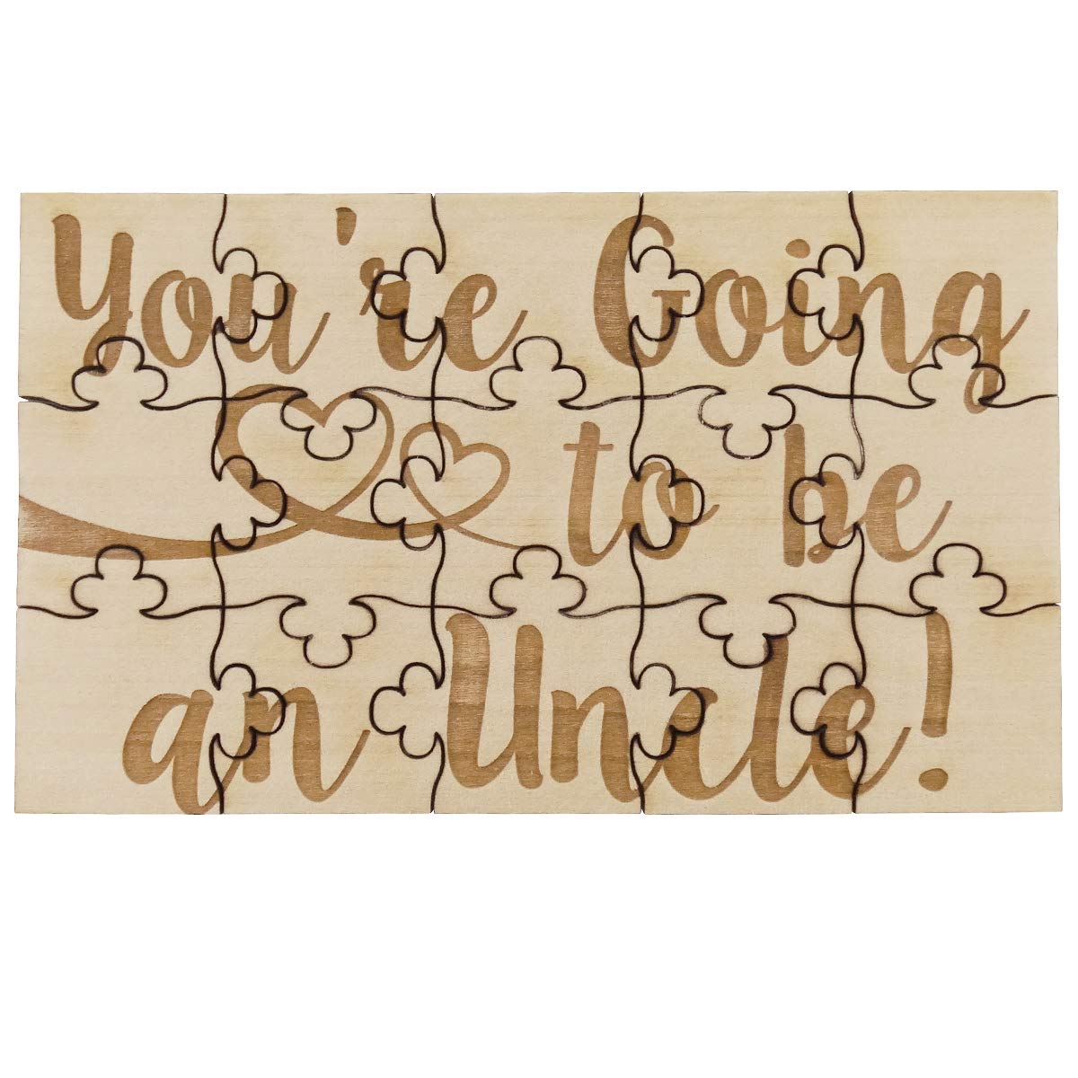 You're Going to Be an Uncle - 15 Piece Basswood Jigsaw Puzzle, Surprise Pregnancy Announcement