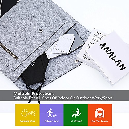 ANALAN Dust Masks Reusable Washable Face Mask Air Masks for Dust Smoke Pollen with N99 Filters (Black,14pcs Filter