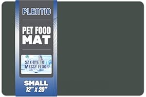Plentio Pet Food Mat, 20" x 12", Absorbent Dog Mat for Food and Water, Pet Placemats for Cat and Dog Water Bowl, Non-Slip Dog Food Mat, Dog Feeding Mat to Protect Your Floors