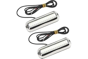 Srliya Marine LED Lights 42LEDS Waterproof Underwater LED Boat Light 10‑30V DC Drain Plug Light for Yacht Boat (White Light)