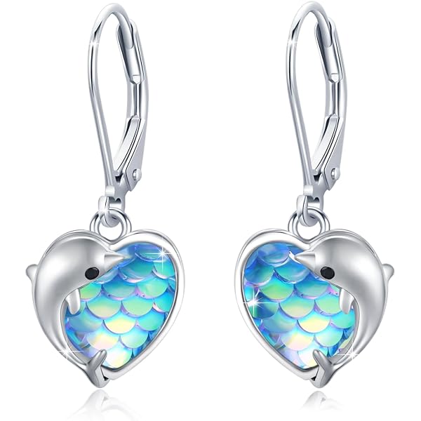 Amazon.com: 10K Yellow Gold Dolphin Stud Earrings: Clothing