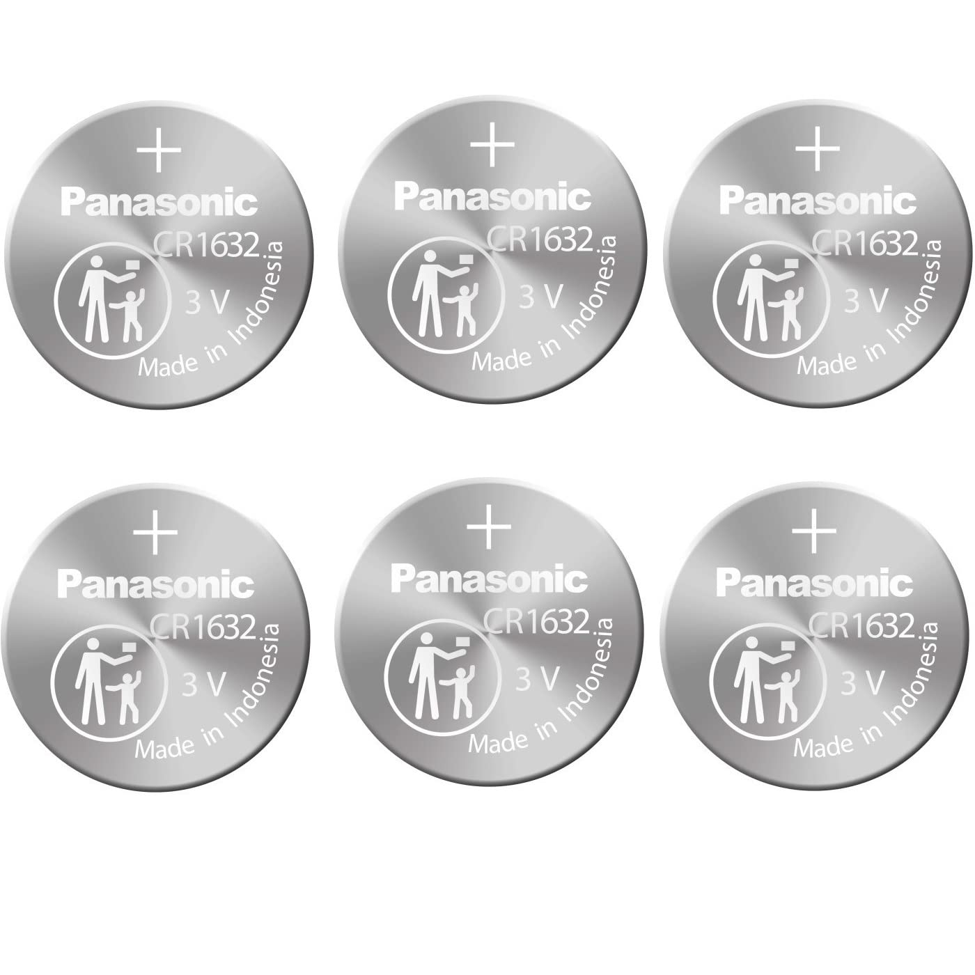 Panasonic [ Pack of 6 ] Battery CR1632 3V 3 Volt Lithium Coin Size Battery