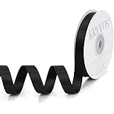 Kryvus Black Satin Ribbon, Double Faced 1/2 Inch X 25 Yards Black Ribbon, Premium Satin Ribbons for Gift Wrapping, Crafts, Hair Bow Making, Sewing, Flower Bouquet, Wedding Party Decor