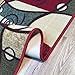 Anti-Bacterial Rubber Back AREA RUGS Non-Skid/Slip 5x7 Floor Rug | Red Abstract Geometric Shapes Indoor/Outdoor Thin Low Profile Living Room Kitchen Hallways Home Decorative Traditional Area Rug