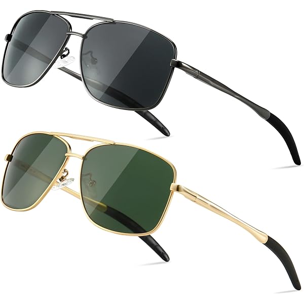 Amazon.com: SUNGAIT Flat Square Aviator Sunglasses for Men  display picture 3
