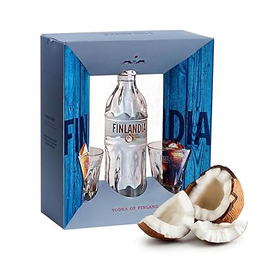 Finlandia Geschenkset - Coconut ( 1 x 0,7 Liter ) inkl. 2 Original Gläser