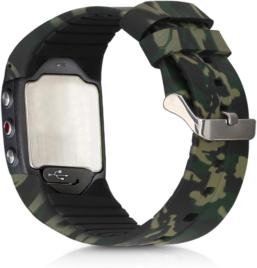 kwmobile Pulsera Compatible con Polar M400 / M430 - Brazalete de Silicona Camouflage en Negro/Verde Claro/Verde Oscuro