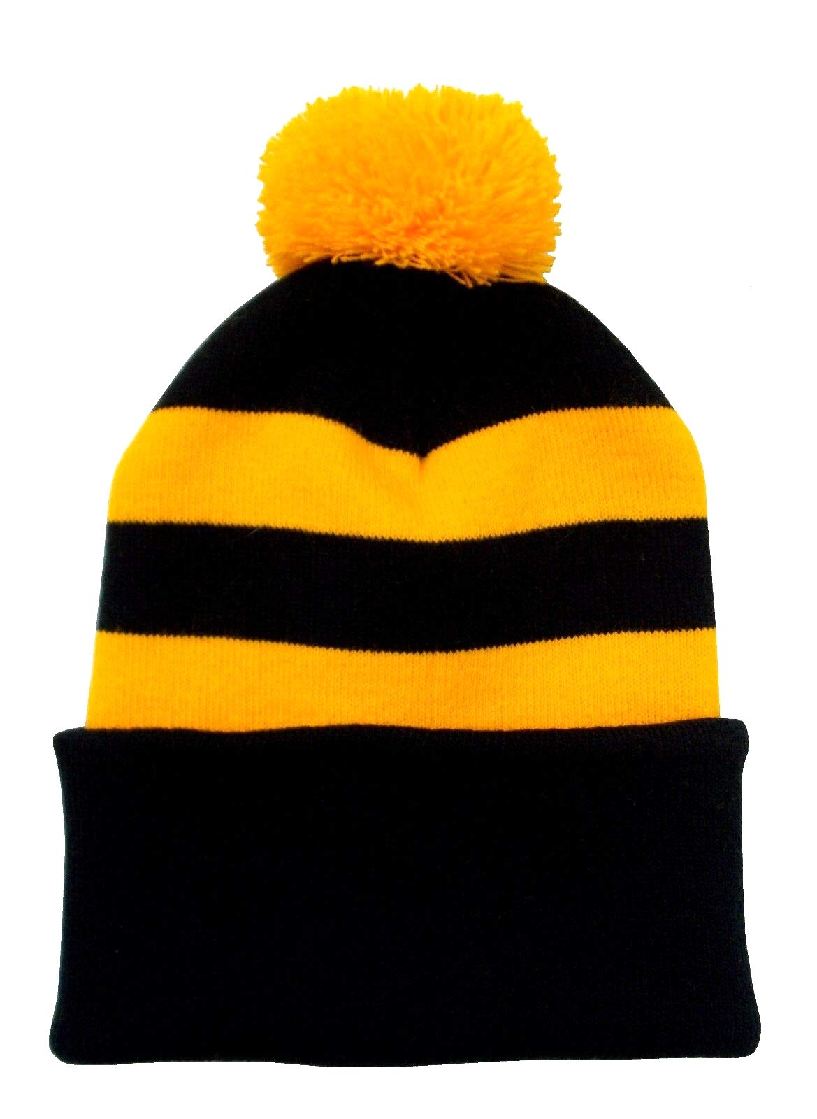 Arena Scarves Wolves Fans Bobble Hat in Black and Gold