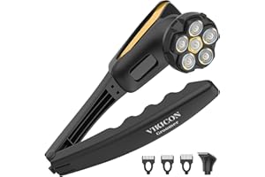 VIKICON GROOMER Back Shaver for Men: Long Foldable Handle Back Razor for Men with 6D Fast & No-Scratch Shaving - 2 in 1 Waterproof Electric Body Hair Trimmer & Groomer Kit - Birthday Gift for Man Him