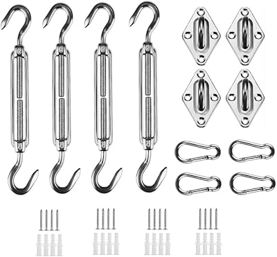 HOMPER Sun Shade Sail Fixing Kit 304 Stainless Steel Hardware Set