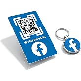 Smart Keychain for Reviews &amp; Social Media - No App Needed, Metal Epoxy Key Tag with QR Code &amp; NFC for Business Promotion