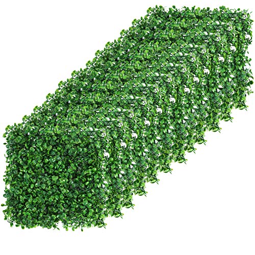 YaeGarden 12 Packs 10"x10" Artificial Boxwood Hedge Mat Boxwood Hedge