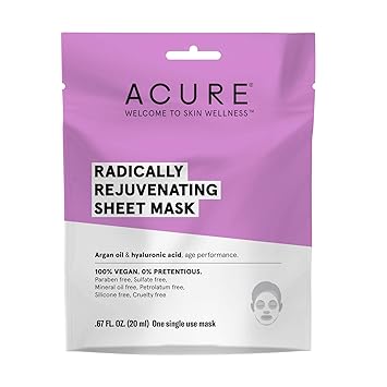 Download Amazon Com Acure Radically Rejuvenating Sheet Mask 100 Vegan Provides Anti Aging Support Argan Oil Hyaluronic Acid Hydrates Nourishes 1 Count 0 67 Fl Oz Em1128 Beauty PSD Mockup Templates